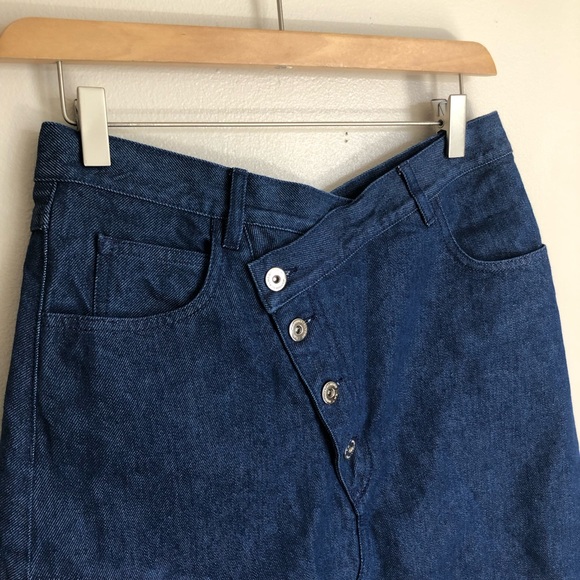 New Marques Almeida Asymmetrical Frayed Denim Mini Skirt size UK 8/ US 4 - Picture 6 of 13